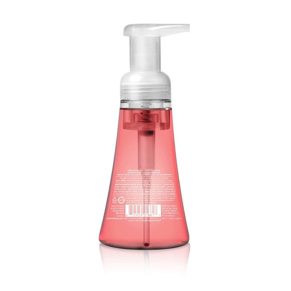Method bottle close-up with foam on nozzle demonstrating quick foam delivery