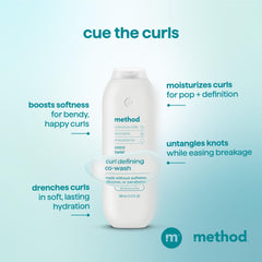 Method co‑wash surrounded by coconut and avocado oils showing nourishing ingredients
