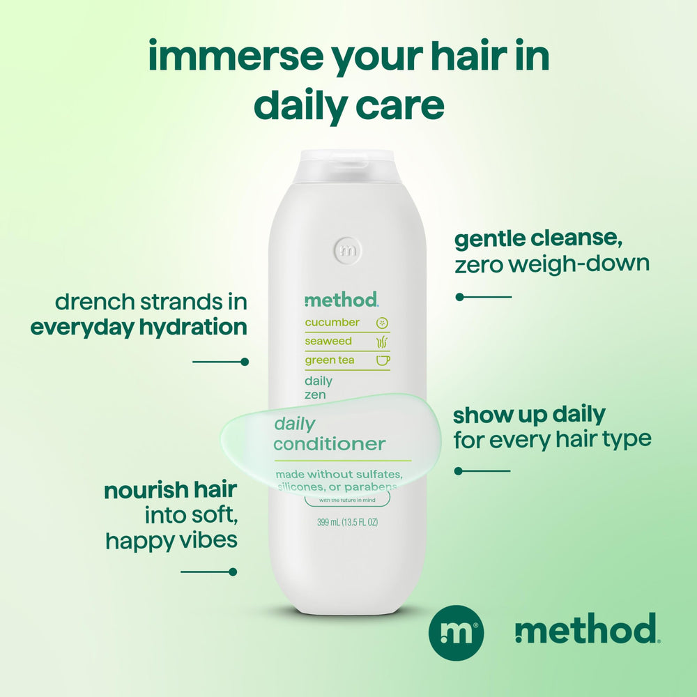Method Daily Zen creamy texture on hand shows lightweight hydration benefit
