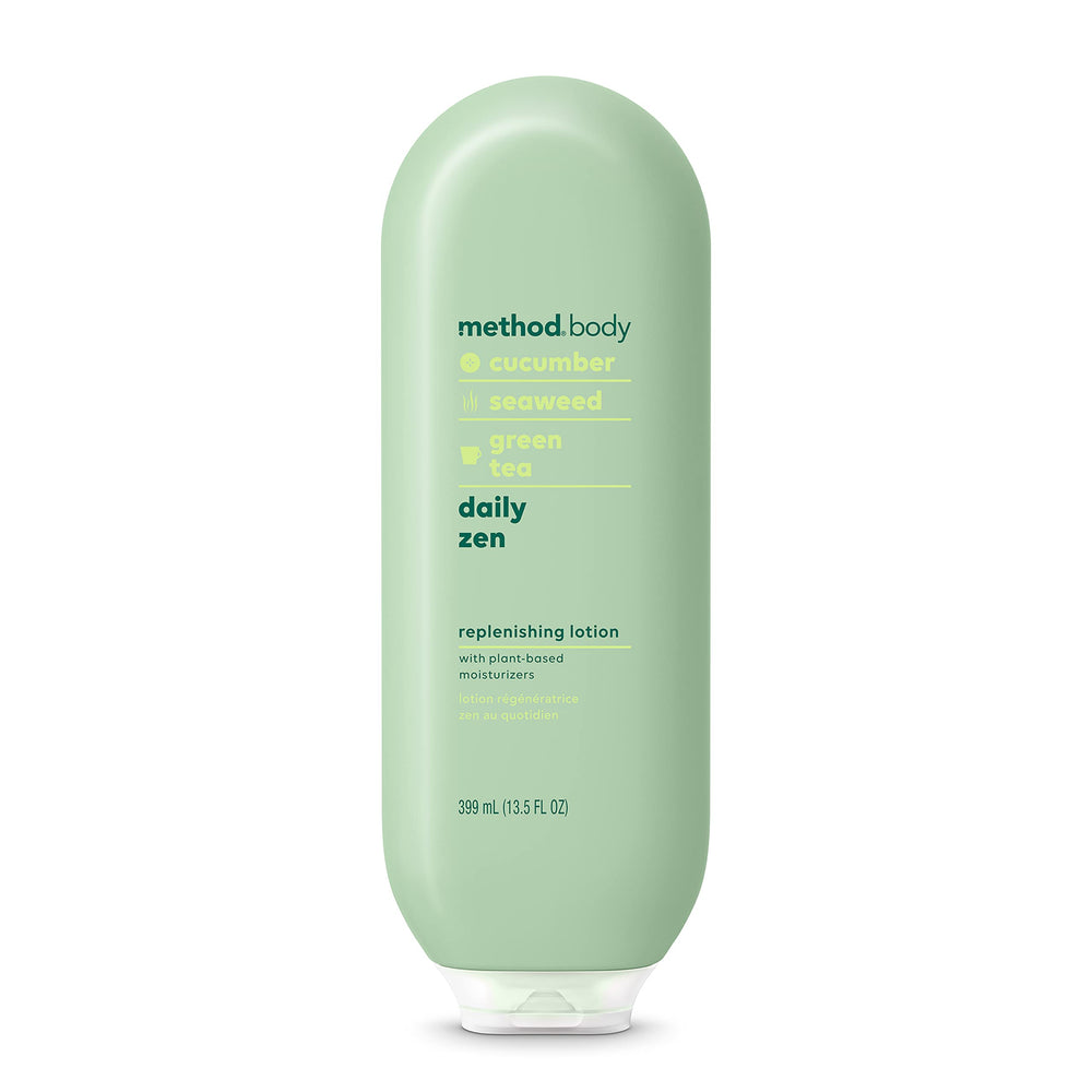 Method Daily Zen front bottle showing label and volume, conveys clean hydration