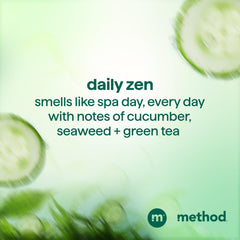 Method Daily Zen hair before and after demonstrates smoother, shinier hair benefit