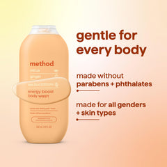 Method label ingredients close-up showing emollients that lock in moisture