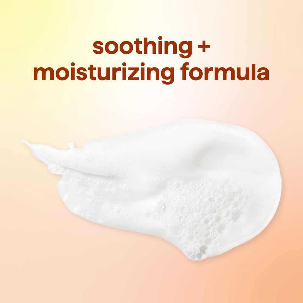 Method texture on hand illustrating silky gel that softens skin after rinsing