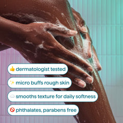 Method body wash texture close-up showing micro-buff particles