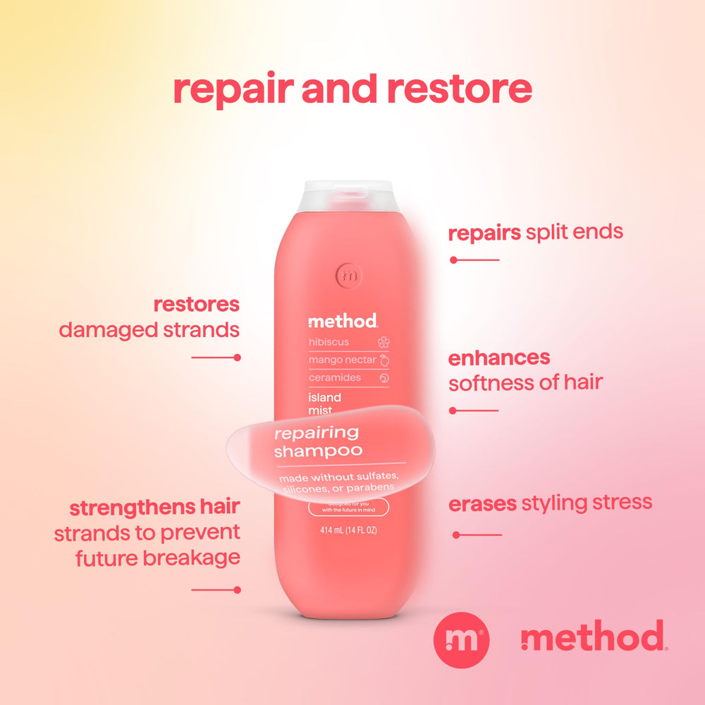 Method oils and ceramide graphic illustrating nourishing repair benefits