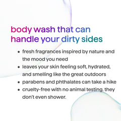 Method body wash in shower use demonstrating quick-lather benefit