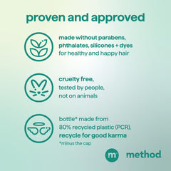 Method bottle in shower setting being used, illustrates quick daily wash