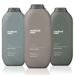 Method men front packaging showing three scent bottles and convenience