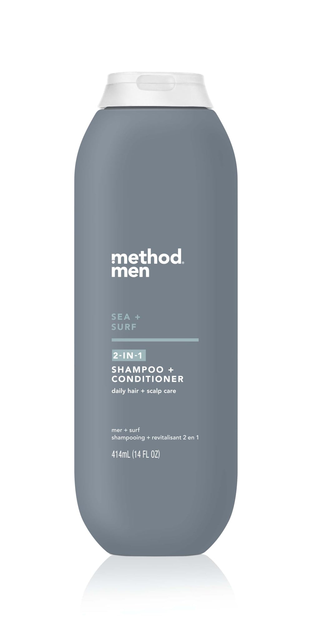 Method bottle front packaging showing Sea + Surf scent and benefits