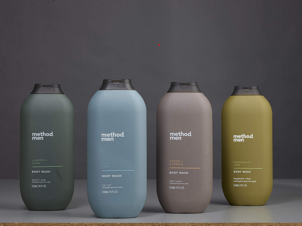 Method men size scale in hand showing 18 oz bottles for value