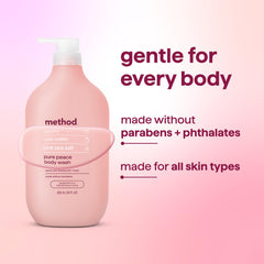 Method Pure Peace in-shower lifestyle image showing relaxing scent and user enjoyment