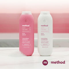 Bathroom shelf scene with Method Pure Peace creating a calming routine vibe