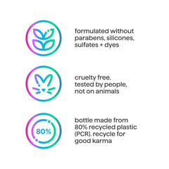 Method bottle back showing 80% recycled plastic message and sustainability