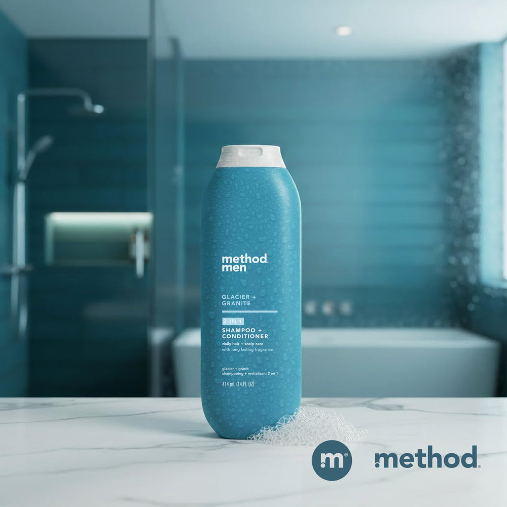 Method Glacier + Granite scent visual suggesting cool, fresh aroma benefit
