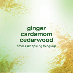 Method fragrance notes of ginger, cardamom and cedarwood for invigorating scent