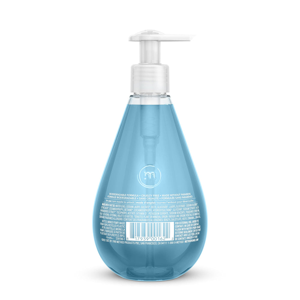 Method Sea Minerals pump close-up highlighting recycled bottle and convenient dispensing