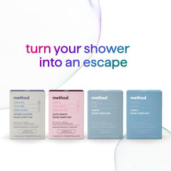 Method Sea + Surf packaging highlighting plastic-free and paraben-free badges