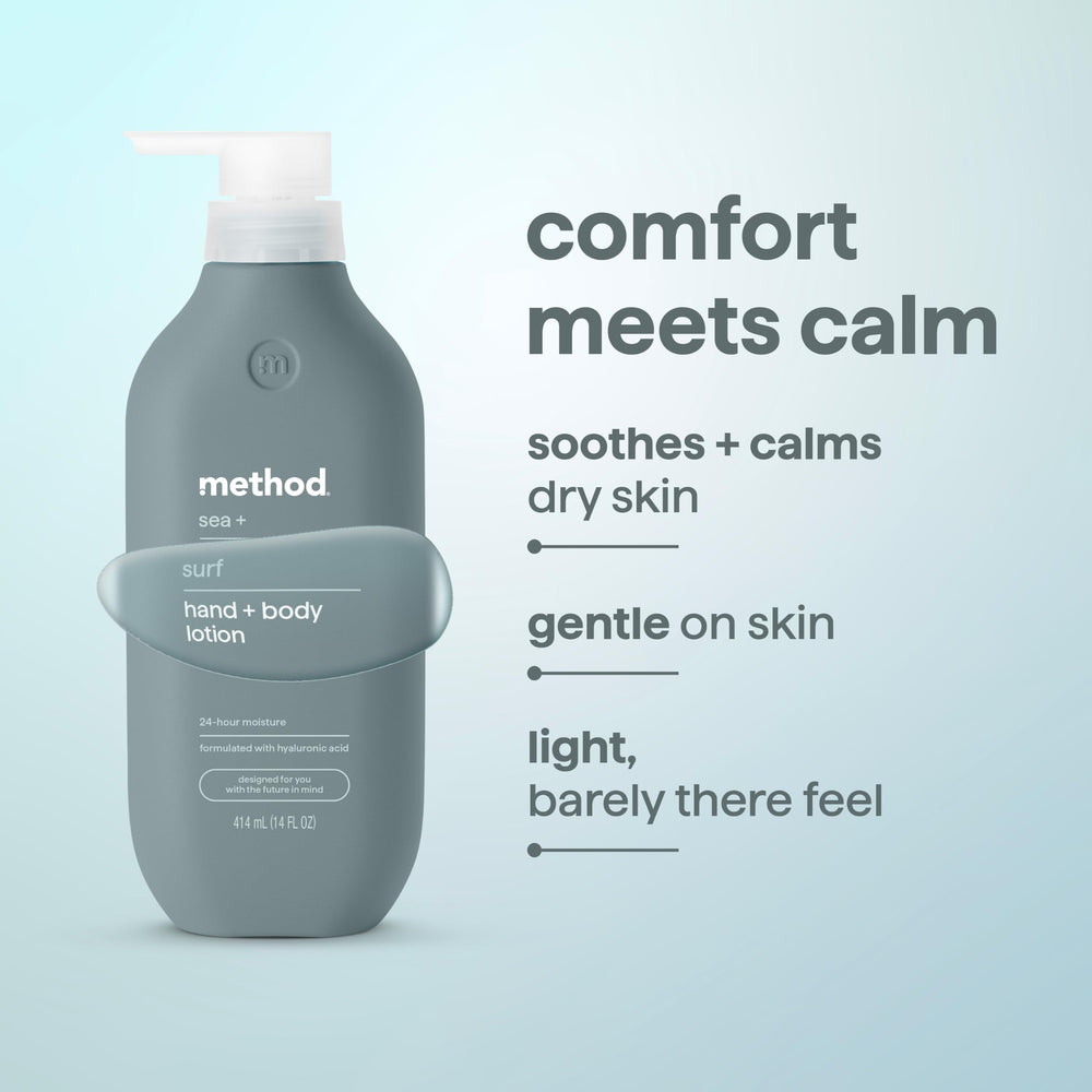 Method label close-up showing Leaping Bunny and recycled bottle information
