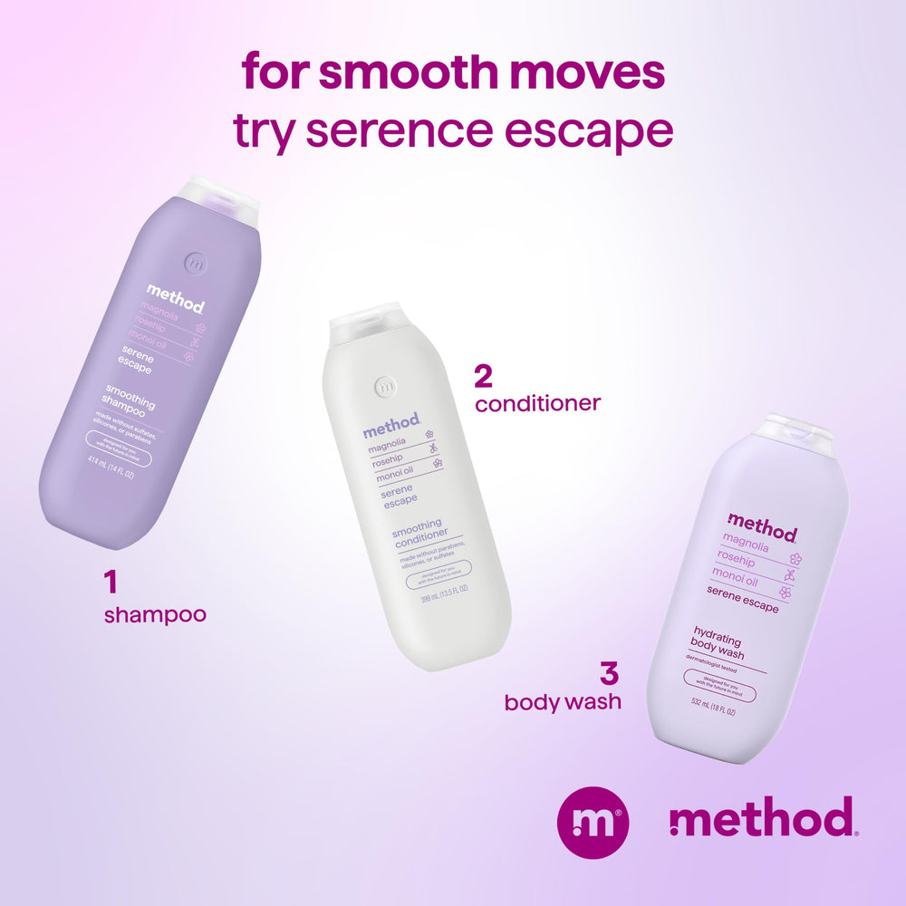 Method conditioner cap and neck detail highlighting easy dispensing benefit