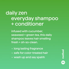 Method shampoo in hand during use showing simple application benefit