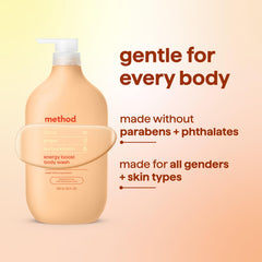 Method in-shower lifestyle image showing invigorating scent benefit