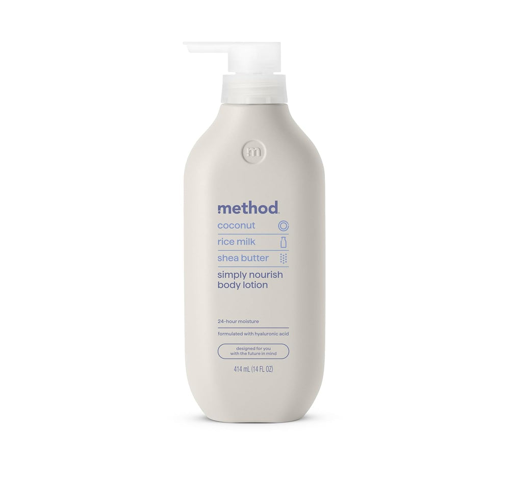 Method bottle front packaging showing label and scent benefits