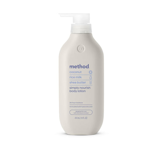 Method bottle front packaging showing label and scent benefits