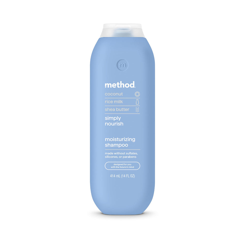 Method bottle front packaging showing label and size, highlights gentle hydration