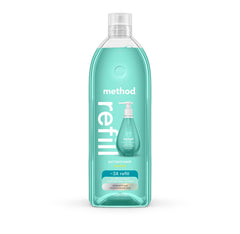 Method Waterfall 34 oz front packaging showing recycled plastic tub and branding benefits