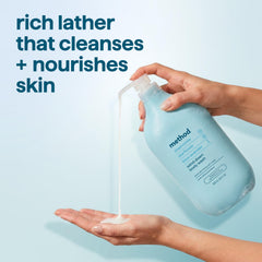 Method bottle recycled-plastic badge emphasizing eco-friendly packaging
