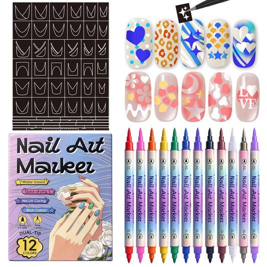 Metuu front packaging showing complete nail art kit benefits