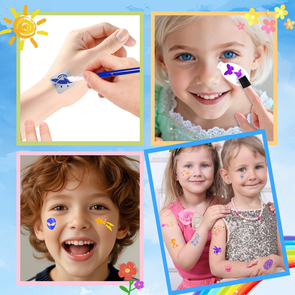 Metuu stencils closeup displaying reusable templates for accurate face placement