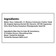 MFL MADE FOR LOCS product label close-up showing ingredients and usage tips
