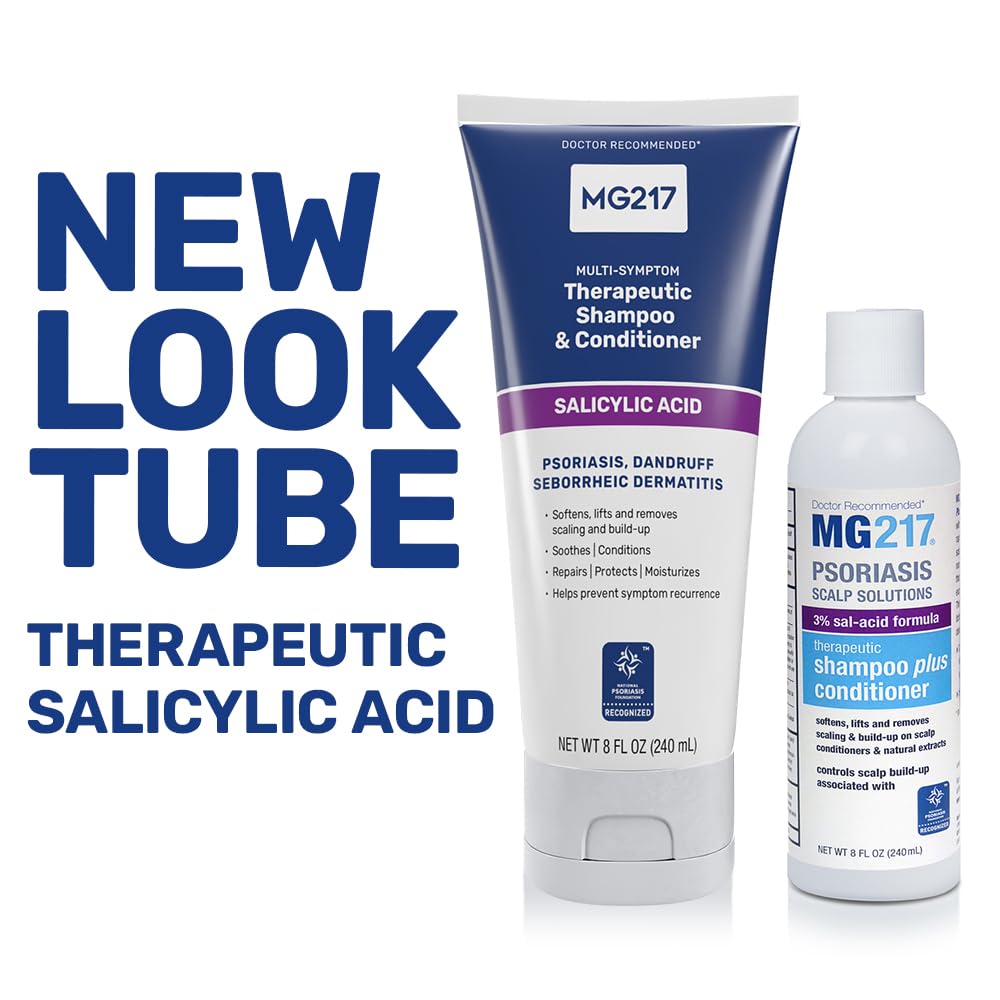 MG217 tube on bathroom shelf in routine setting, MG217 supports daily scalp care