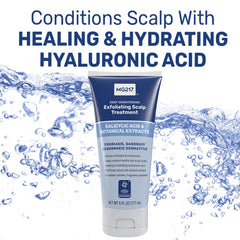 MG217 label closeup highlighting salicylic acid and hyaluronic acid