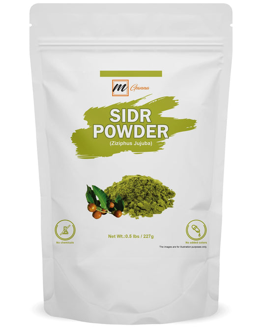 mGanna Sidr powder front packaging showing natural cleanser benefits