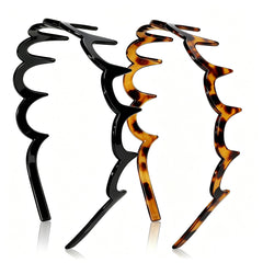 MHWTS front view showing black and tortoise headbands for versatile styling