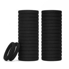 Mia Klein front pack shot of 100 black hair ties showing quantity and packaging benefit