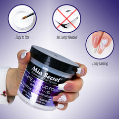 Mia Secret 1oz jar beside a ruler showing compact size and travel-friendly benefit