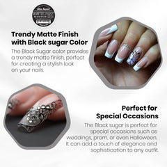 Mia Secret gel texture swatch showing creamy coverage and rich Black Sugar pigment