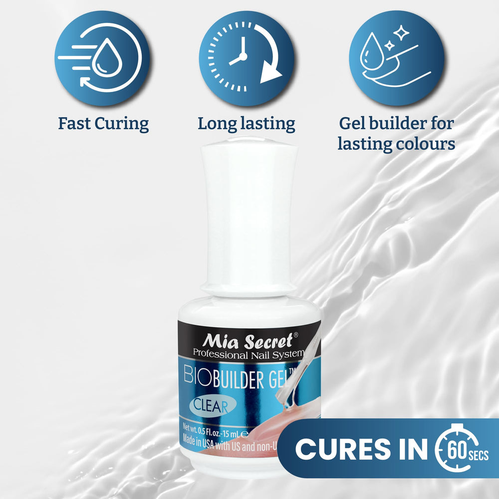 Mia Secret encapsulating glitter under clear gel for protected nail art