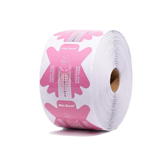 Mia Secret front packaging showing 500-piece form pack for quick setup