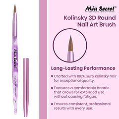 Mia Secret close-up of kolinsky tip for precise bead control and fine lines