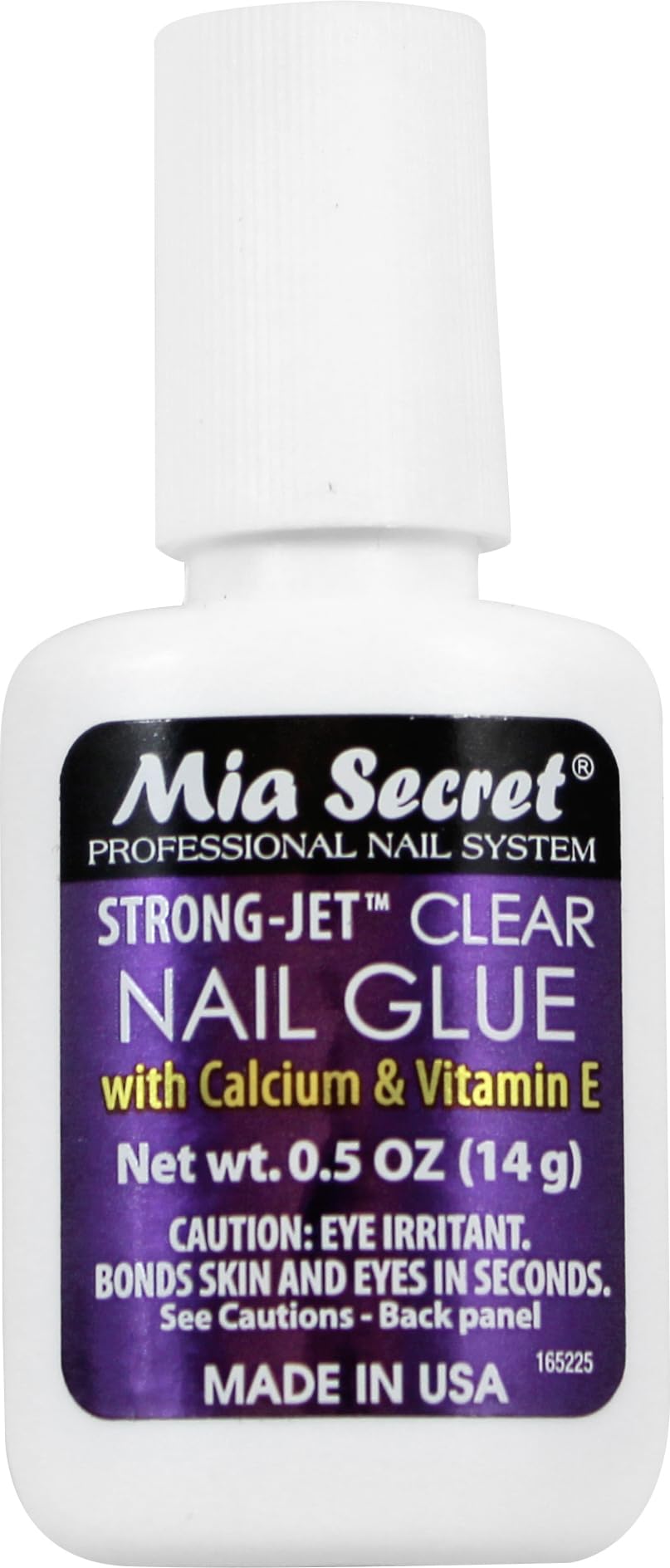 Mia Secret front bottle showing label and clear glue accessibility benefit