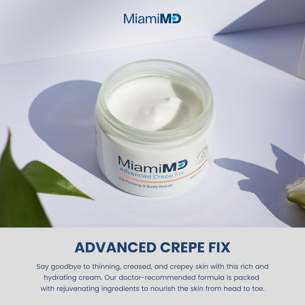 MiamiMD cream texture close-up highlighting lightweight, non-greasy feel for smoothness