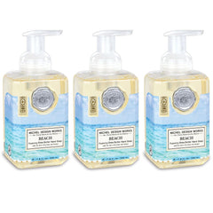 Michel Design Works bottle beside hand for scale, large 17.8 fl oz size reduces refills