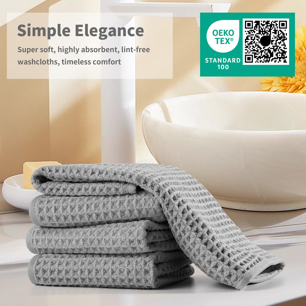 MICROFI two towels laid flat on vanity showing lint-free and neat benefit