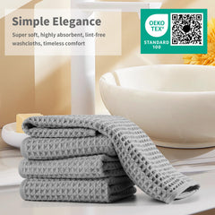 MICROFI two towels laid flat on vanity showing lint-free and neat benefit