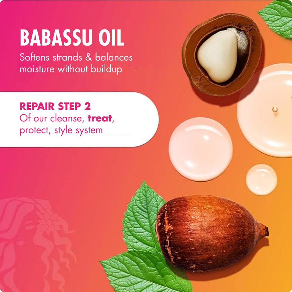 Mielle Organics conditioner being scooped from jar for easy application