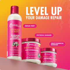 Mielle Organics before and after hair results showing reduced frizz
